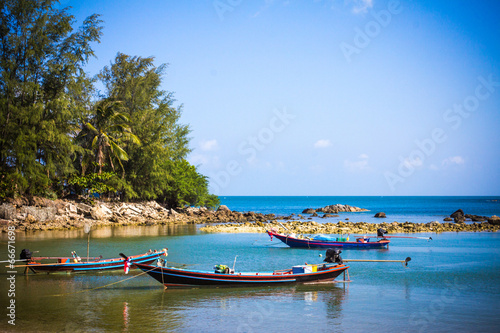 Boats in sea on the sky background, Koh Phangan © emaria