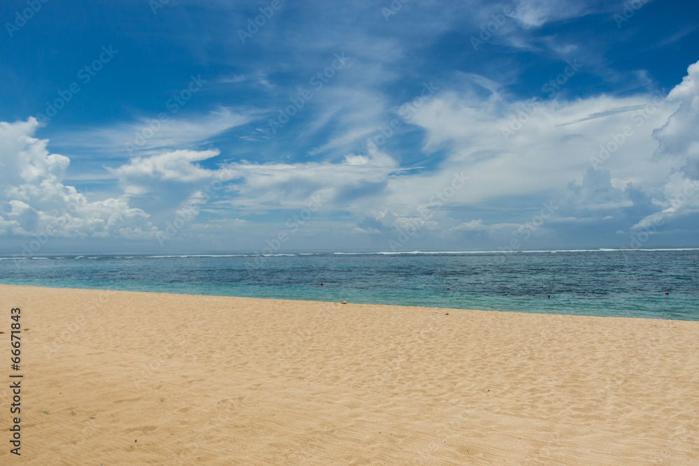 Beautiful tropical beach with lush vegetation Beautiful tropical beach with lush vegetation