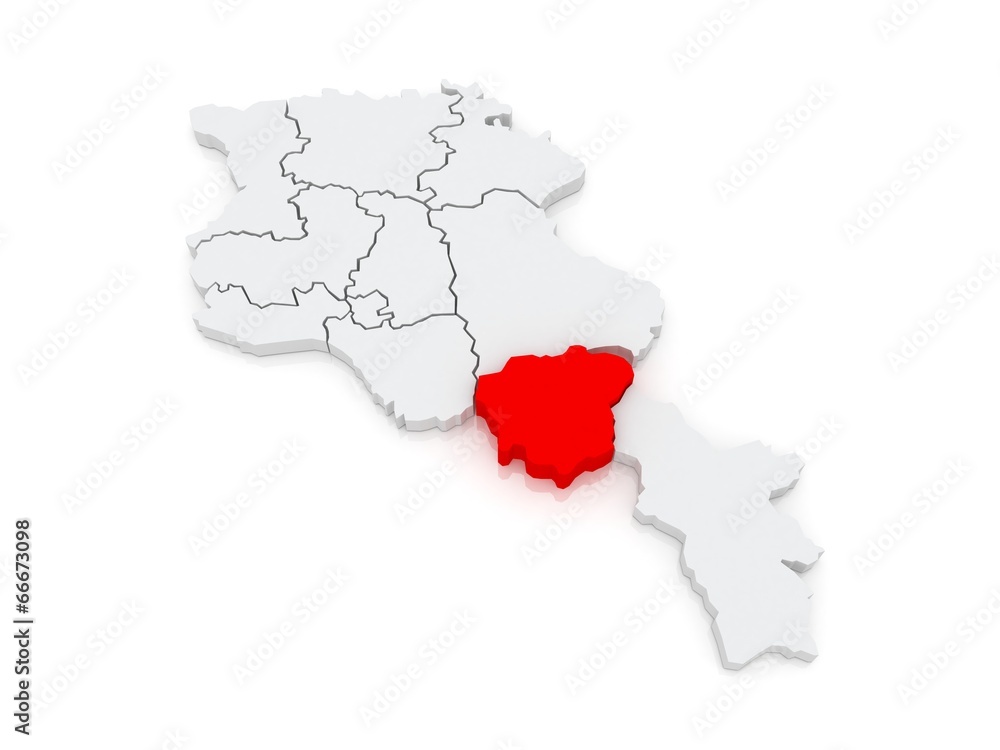 Map of Vayots Dzor. Armenia. Map of Vayots Dzor. Armenia.