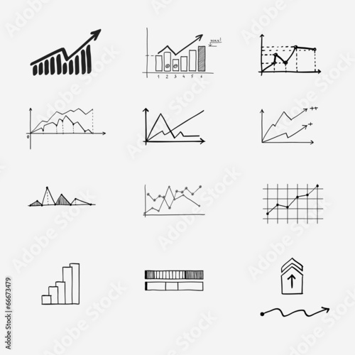 business finance statistics infographics doodle hand drawn