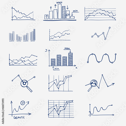 business finance statistics infographics doodle hand drawn