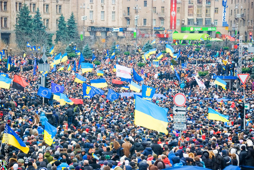 KIEV (KYIV), UKRAINE: Hundreds of thousands protest in Kiev  photo