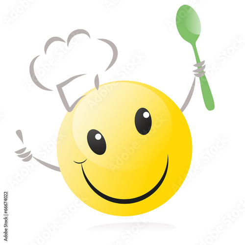 Hygieneampel  Smiley Kochmütze Löffel grün