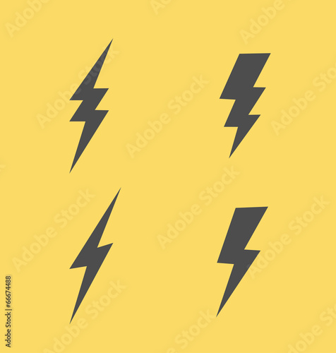Lightning flat icons set