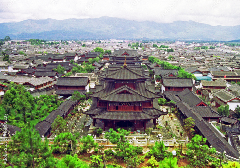aerial view of palace in lijiang, china