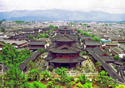 aerial view of palace in lijiang, china