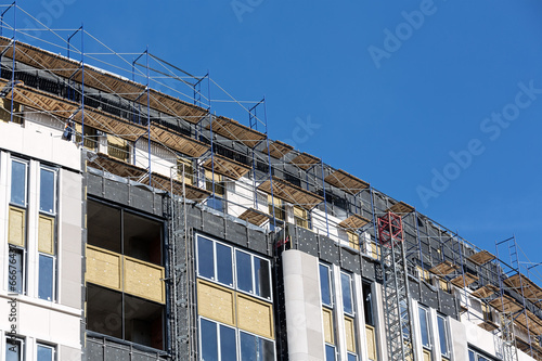 Scaffolding on building site