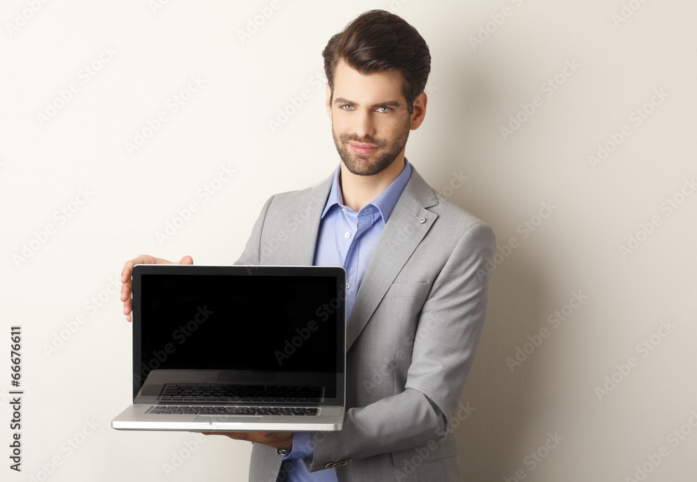 Businessman with laptop Businessman with laptop