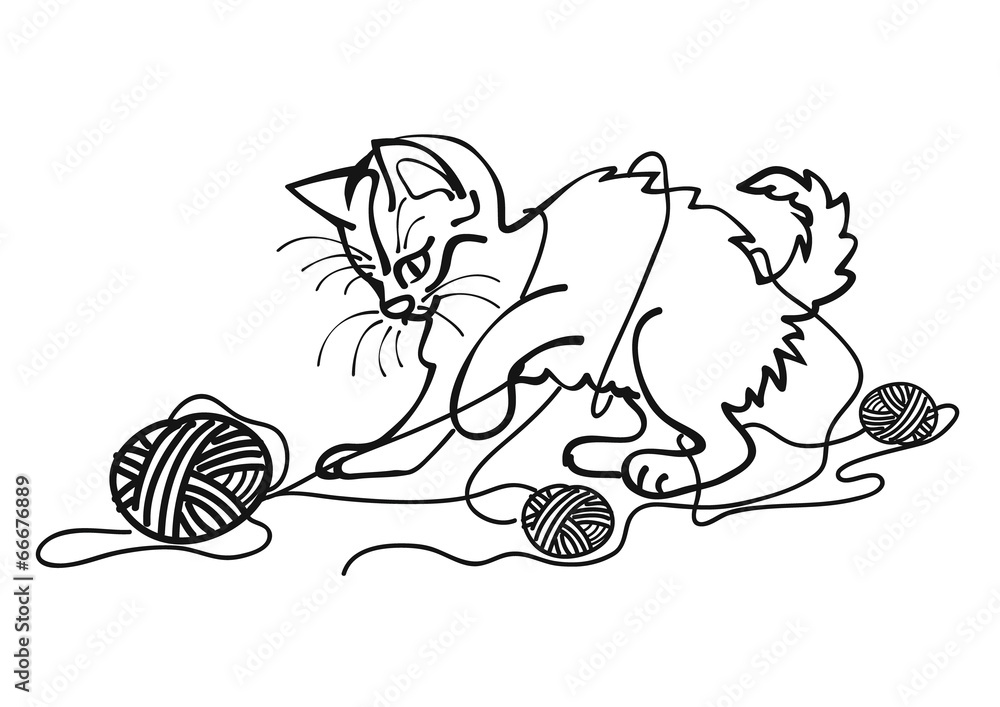 ball of yarn clip art cat