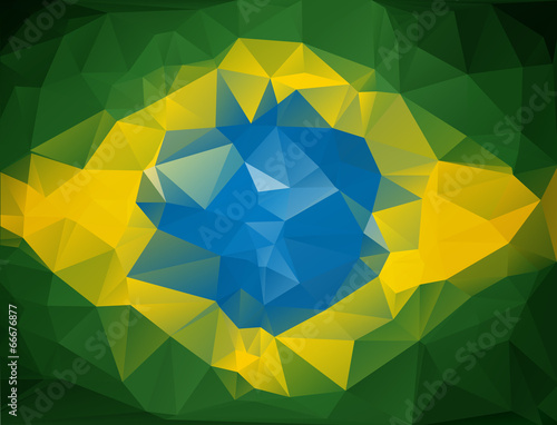Abstract geometric background with brasil flag colors