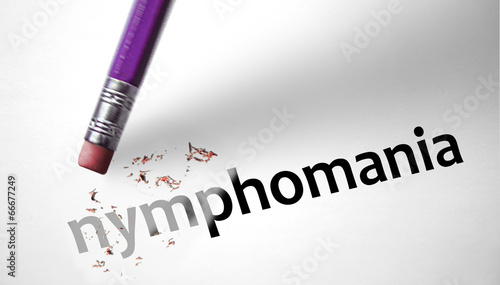Fotografia Eraser deleting the word Nymphomania