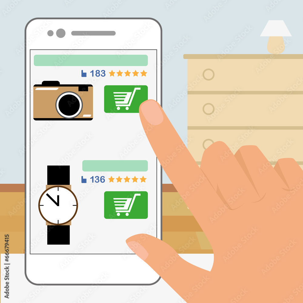 Human hand is holding smartphone and doing online shopping Human hand is holding smartphone and doing online shopping