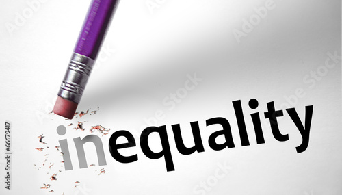 Eraser changing the word inequality for equality