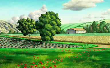 Fotobehang Groen Rural landscape  © Andrea Danti