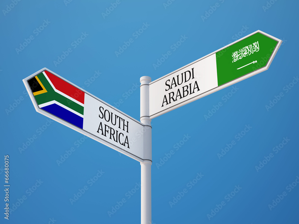 Fototapeta premium Serbia Saudi Arabia Sign Flags Concept