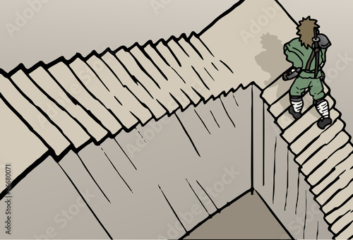 Comic stairs draw