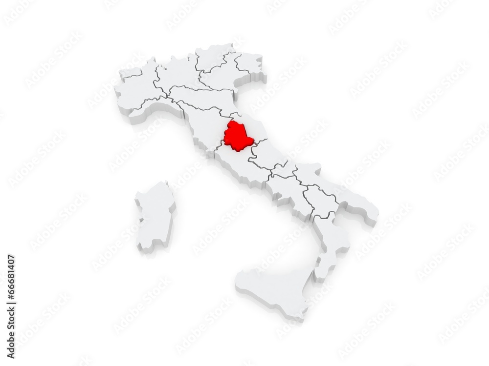 Map of Umbria. Italy. Map of Umbria. Italy.