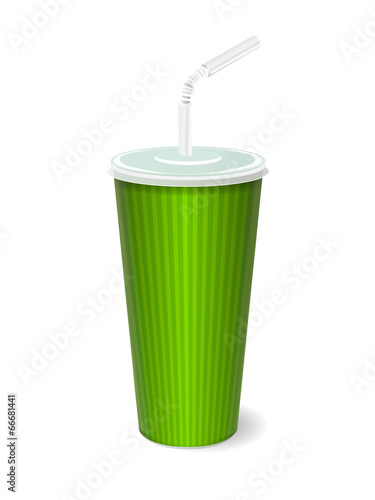 fast food paper cup with tube