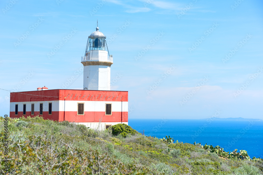Capel Rosso's lighthouse, Giglio island, Italy