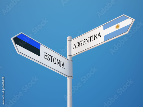 Estonia Argentina Sign Flags Concept