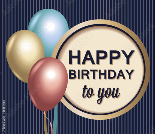 Birthday card with balloons Stock Vector | Adobe Stock