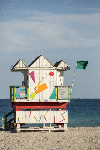 Lifeguard Tower in South Beach, Miami Beach, Florida © victormro