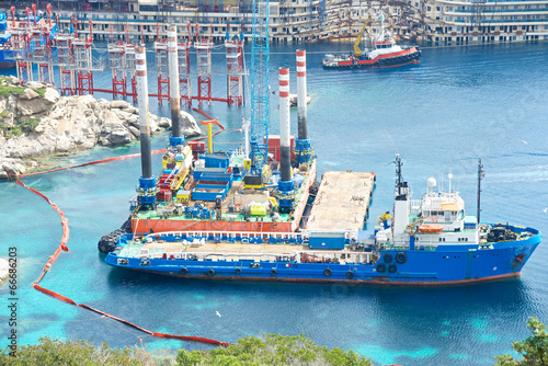 Salvage vessel, Giglio Island, Tuscany, Italy
