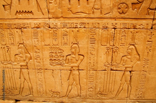 Tela Egyptian scene and script