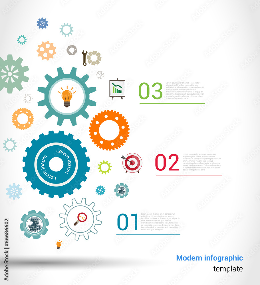 Gears infographics template