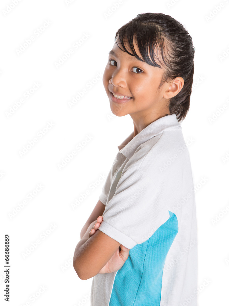 Young Asian school girl in school uniform Young Asian school girl in school uniform