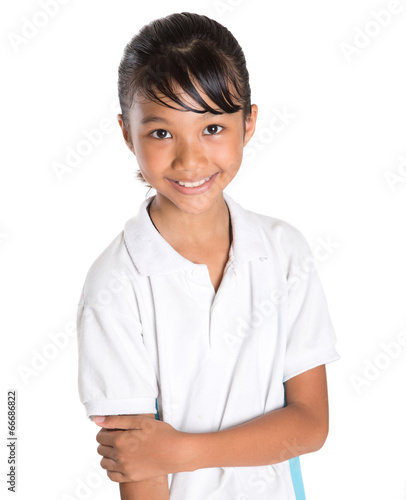 Young Asian school girl in school uniform 