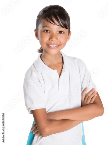 Young Asian school girl in school uniform 