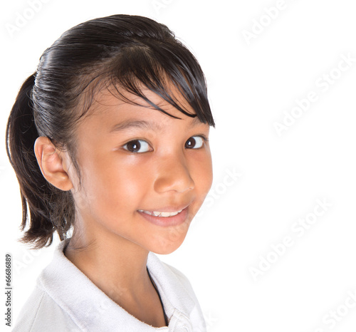 Young Asian school girl in school uniform 