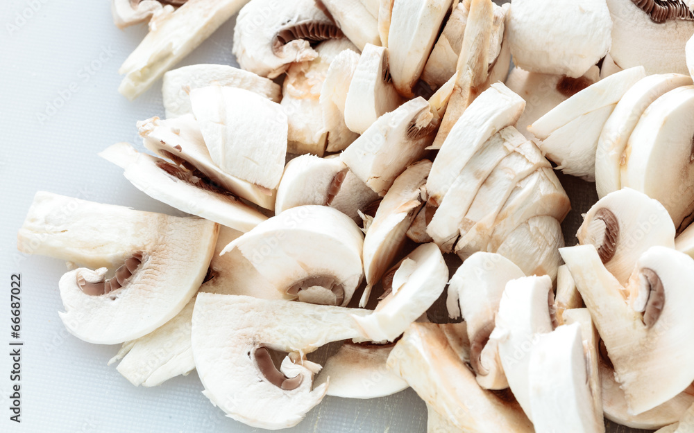 Food. Fresh white mushrooms champigonons Food. Fresh white mushrooms champigonons