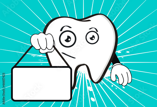 molar dental cartoon wallpaper singboard in vector format