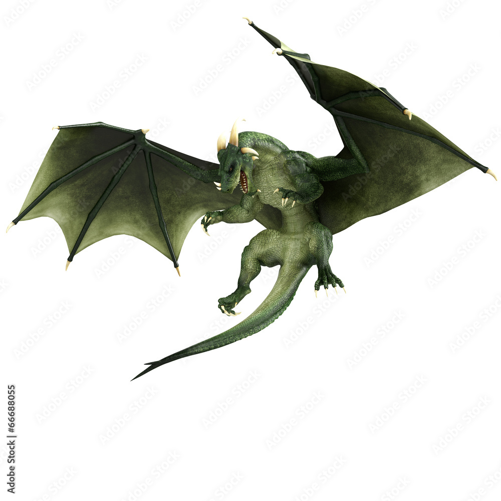 Fototapeta premium green dragon air stopped