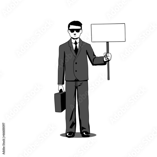 Lawyer with signboard