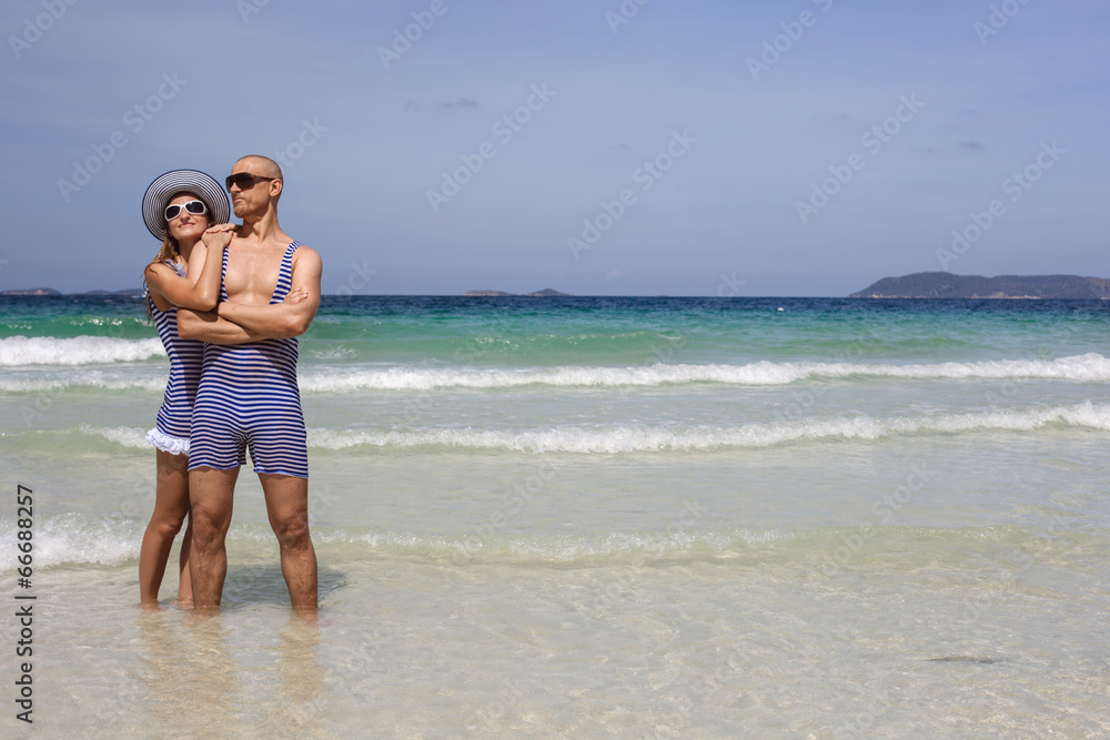 Happy couple on the beach