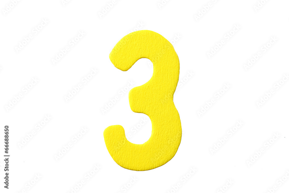 Numbers of wood painted in colorful on white. Numbers of wood painted in colorful on white.