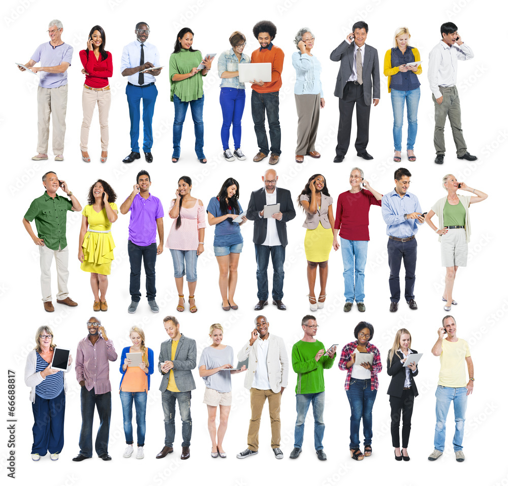 Fototapeta premium Group of People and Digital Devices Concept
