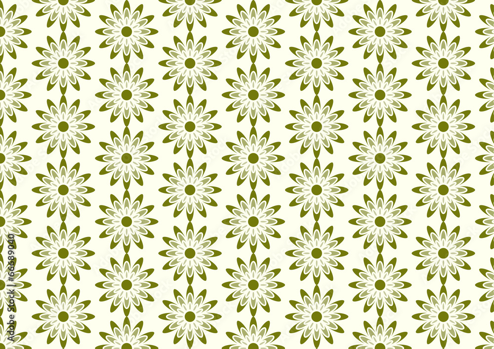 Green Lovely Bloom in Modern Shape Pattern on Pastel Background Green Lovely Bloom in Modern Shape Pattern on Pastel Background