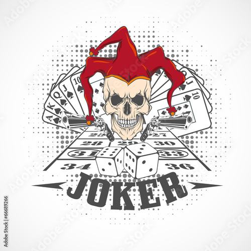 Joker card. Emblem casino.