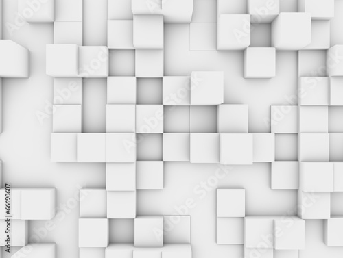 Abstract white cubic wall