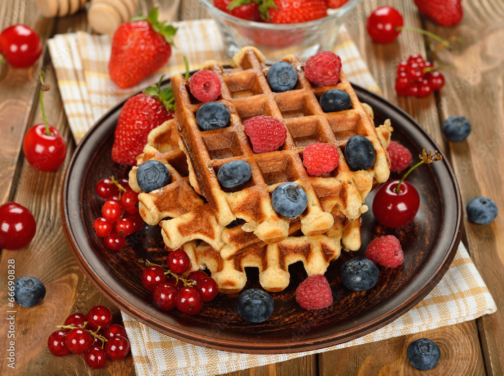 Liege waffles with berries Liege waffles with berries