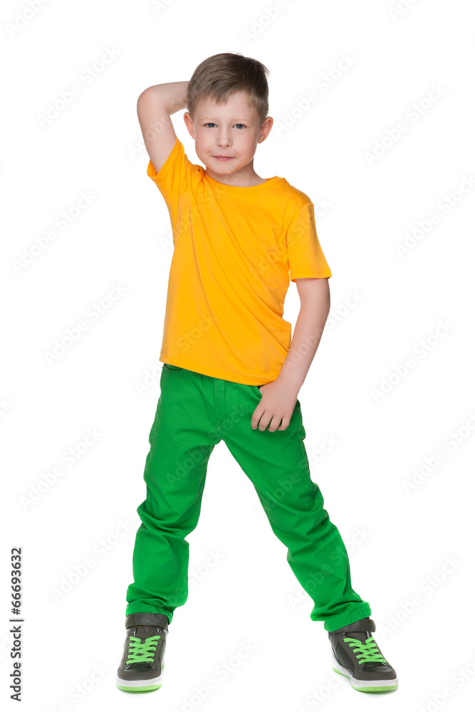 Pensive boy in the yellow shirt Pensive boy in the yellow shirt