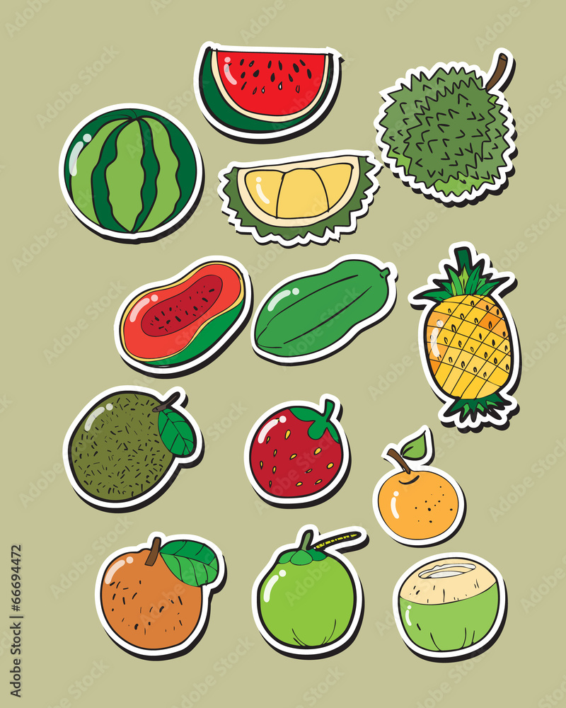 Set of vector fruit Set of vector fruit