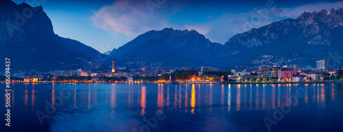 Night panorama of the city Lecoo.