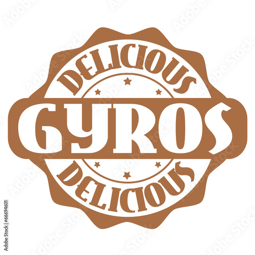 Delicious gyros stamp or label