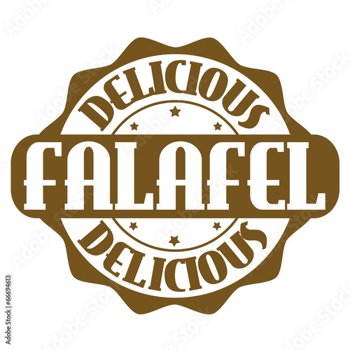 Delicious falafel stamp or label