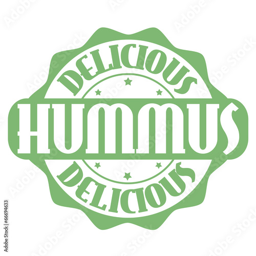 Delicious hummus stamp or label